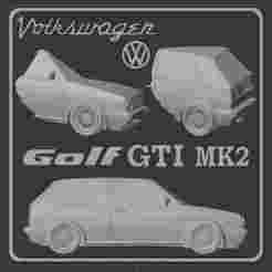 Wall Art VW Golf MK2 GTI