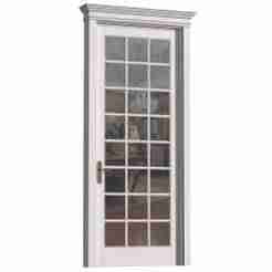 White interior door in classic style. French Art Deco Door.Classic interior door