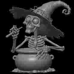 witch's cauldron figure