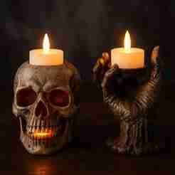 Zombie Hand & Skull Candle Holder (Without Candle) 💀🕯️