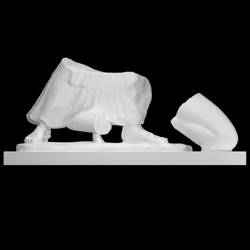 Lower part of a statue group of Athena and a Giant