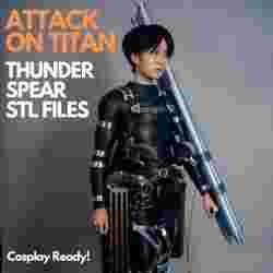 Attack On titan Cosplay Thunder Spears Levi, Mikasa prop ODM