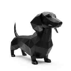 Perro Salchicha decorativo Low Poly