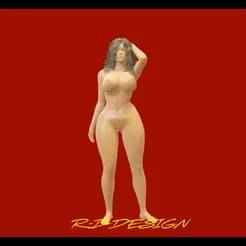 4X FULLY NAKED REALISTIC CURVY FKK EROTIC SEXY GIRL WITH 2 DIFFERENT HAIRSTYLES W/WO SUNGLASSES