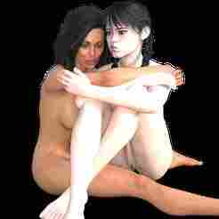 angelina and wendy kiss and hug