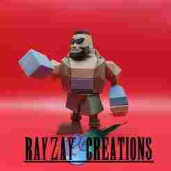 Barret Wallacce from Final Fantasy VII low poly Action figure