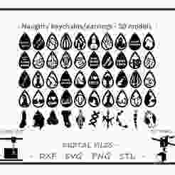 BUNDLE - 5O modes of Naughty keychains / earrings