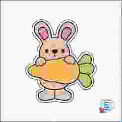 Bunny Holding a Carrot Cookie Cutter - Easter - Animal - 8 STL Cookie cutter files
