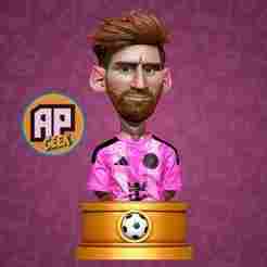 Busto Messi Inter Miami cartoon