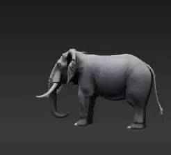 Commanding Savannah Icon – Robust Elephant Sculpture for 3D Printing