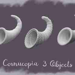 Cornucopia – Horn of Abundance Miniature 3D Models (3 Variants)