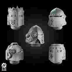 Crusader Helmets Set 5 - 5 Knightly Heads - Heroic 32mm Scale [Supported] : Zen Cart!, The Art of E-commerce