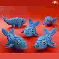 Cute Mosasaurus 🐟🦴| Dinosaur Fidget Clicker | Print-in-Place Toy + Keychain | Multicolor 3MF STL Files