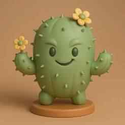 🌵 Cute Playful Cactus Baby 3D Model | Adorable Succulent Character | Showpiece & Keychain Collectible