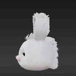 Cute Spring Hare Head Figurine - Whimsical Easter Decor & Children's Toy 3D Print