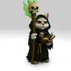 DnD White Cat Necromancer