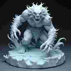 Feral Frost Beast - 28-32mm Scale Miniature