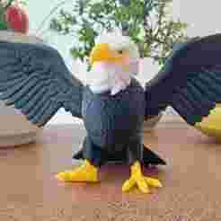 Flexible Angry Eagle – Print-in-Place Movable Wings, Feet & Head | 3D Printable Articulated Bird STL