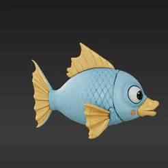 Flexible Swimming Fish – Snap-Fit Blinky Style Figurine