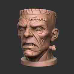 Frankenstein's Head Bowl - Spooky Planter & Halloween Candy Holder
