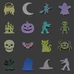 Halloween Meeple Silhouettes Collection – 3D Printable Game Tokens