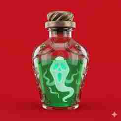 Haunted potion jar with ghost face - Halloween, spooky, scary, horror, creepy, haunted, October 31, trick or treat, pumpkin, jack o’ lantern, jackolantern, ghost, skeleton, skull, zombie, witch, vampire, monster, mummy, Frankenstein, Grim Reaper, scarecro