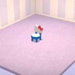 Hello Kitty Dining Chair Dollhouse Furniture - Hello Kitty Island Adventures 1:16