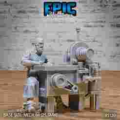 Imprisoned Blacksmith Working ‧ DnD Miniature ‧ Tabletop Miniatures ‧ Gaming Monster ‧ 3D Model ‧ RPG ‧ DnDminis ‧ STL FILE