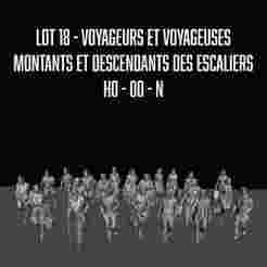 Lot 18 - Voyageurs and Voyageuses descending and ascending staircases