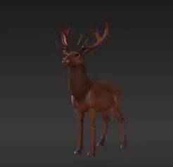 Noble Reindeer Statue for 3D Printing | Lifelike Animal Decor with Impressive Antlers