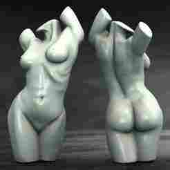 Nude Woman Torso Sculpture