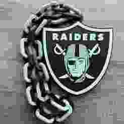 Oakland Raiders Logo Oversized Necklace, Pendant Chain