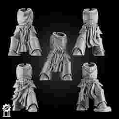SET1 - 5 eternal Crusader Armored Bodies - Heroic 32mm Scale - Knightly Infantry Torsos [Supported] France