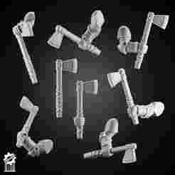 SET2 Grimdark Tomahawk Kit + 6 Dynamic Arms - Heroic 32mm Scale [Supported] [Supported
