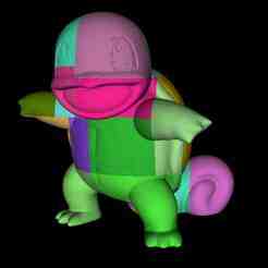 Squirtle Pokemon Life-Size 50cm Model - Sectioned for Easy Printing | Multi-Part Assembly STL File