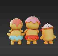 Stackable Cookie Figurine Set with Unique Icing Designs and Fun Faces
