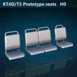 Tatra KT4 + T5 prototype seats H0