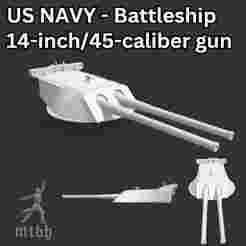 US NAVY - 14-inch/45-caliber Battleship Gun Turret