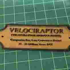 Velociraptor Nameplate