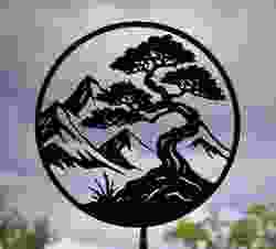 Hummingbird Among Flowers in a Circular Frame