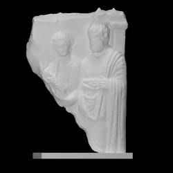 Fragmentary funerary stele with a farewell scene