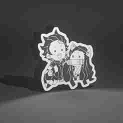 Nezuko & Tanjiro demon slayer lightbox / Nezuko y tanjiro guardians of the night lightbox