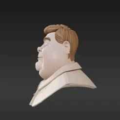 Playful Male Character Bust with Exaggerated Facial Features