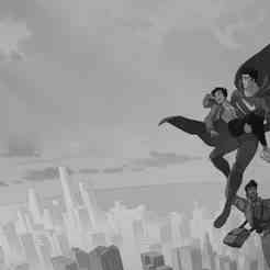 Superman and Lois Flying Lithophane Lamp STL - My Adventures 3D Printable