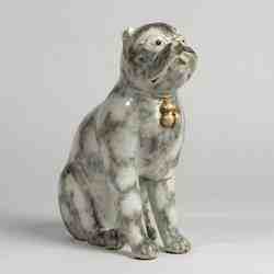 Chinese Porcelain Pug Dog B (One of a Pair)