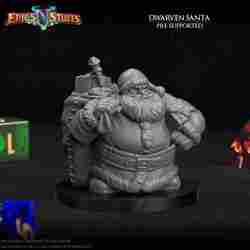 Dwarven Santa Miniature - pre-supported
