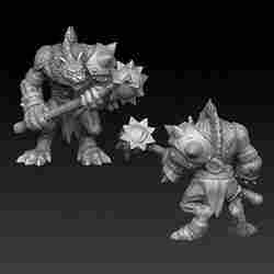 Gnoll warrior with spiked club