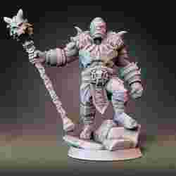 Half-orc Barbarian Type B w/ Modular Hands + 4 Weapons (Presupported)