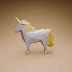 Düşük Poli Tek Boynuzlu At