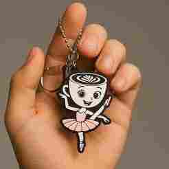 Cappuccino Ballerina Brainrot keyring